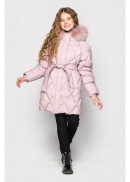 Cvetkov сиренево-пудровая зимняя куртка для девочки Джун 3